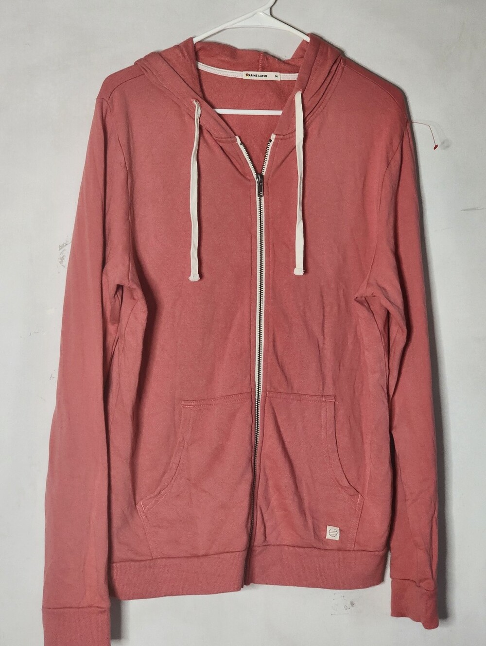 Marine Layer Men's Zip-Up Hoodie in Dusty Rose